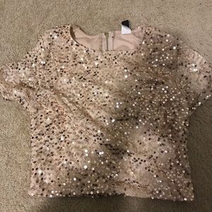 Gold sequins crop top